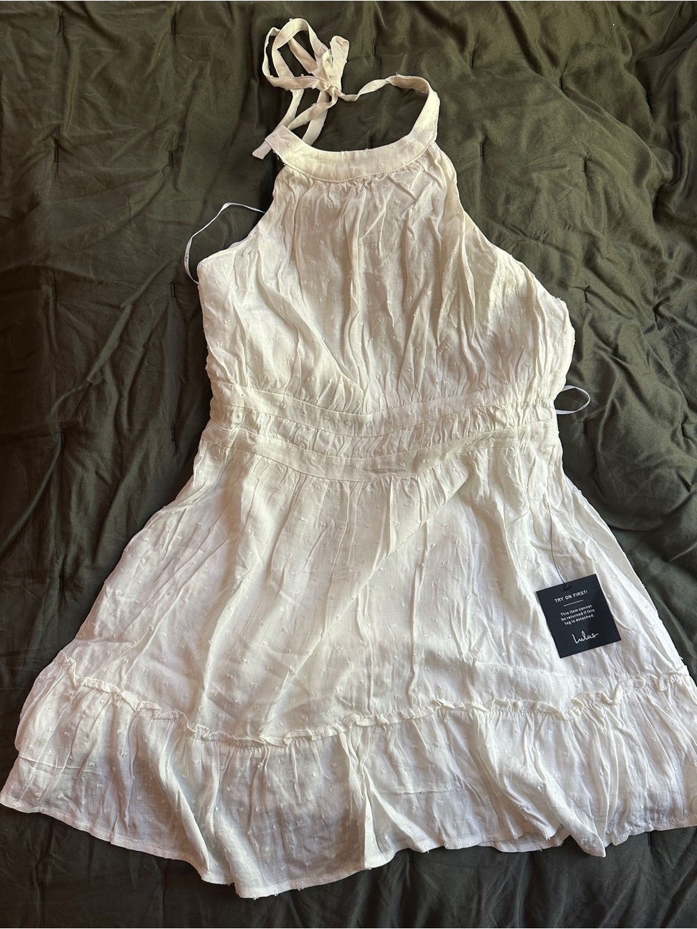 Lulus White Halter Summer Dress - Lightweight Tiered Skirt